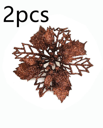 Glitter Artifical Christmas Flowers Christmas Tree Decorations