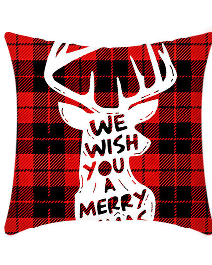 Merry Christmas Cushion Cover 45cm Elk Santa Claus Short Plush Sofa Pillow Cover Home Decor Pillowcase Christmas Decoration