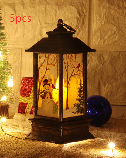 Lantern Santa Claus Snowman Light Merry Christmas Home Decor