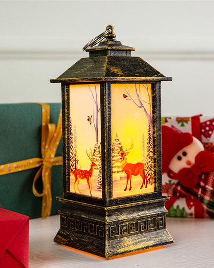 Lantern Santa Claus Snowman Light Merry Christmas Home Decor