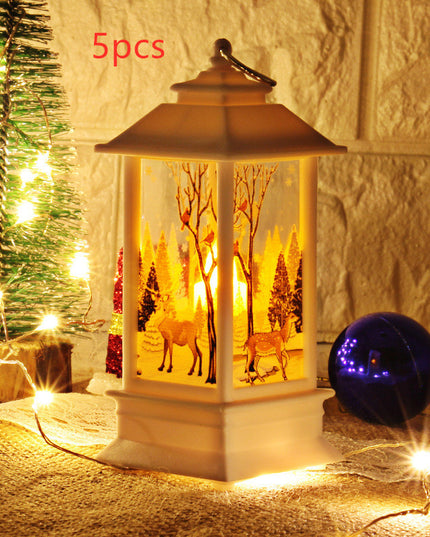 Lantern Santa Claus Snowman Light Merry Christmas Home Decor