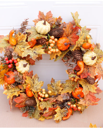 Halloween Thanksgiving Autumn Frost Leaf Pumpkin Simulation Garland Props Home Decor