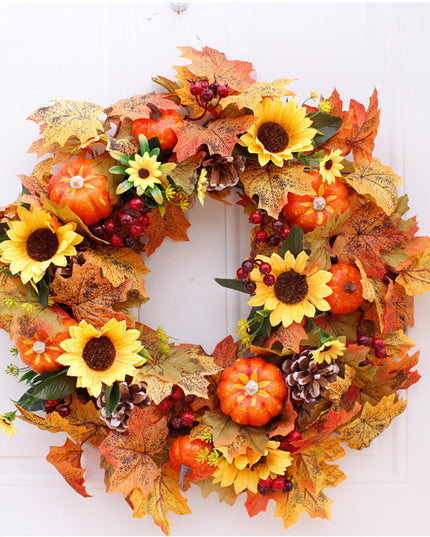 Halloween Thanksgiving Autumn Frost Leaf Pumpkin Simulation Garland Props Home Decor