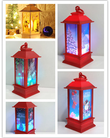 Lantern Santa Claus Snowman Light Merry Christmas Home Decor
