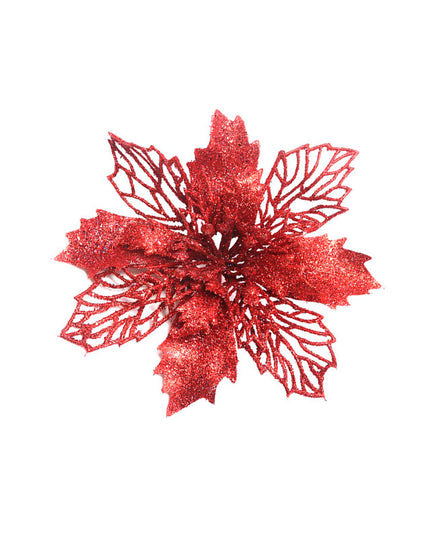Glitter Artifical Christmas Flowers Christmas Tree Decorations