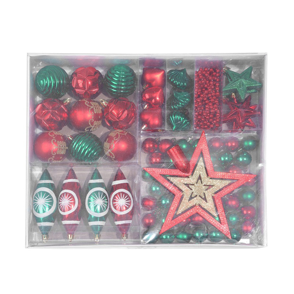 Christmas Tree Decorations Xmas Ornaments Red Gold Silver Blue