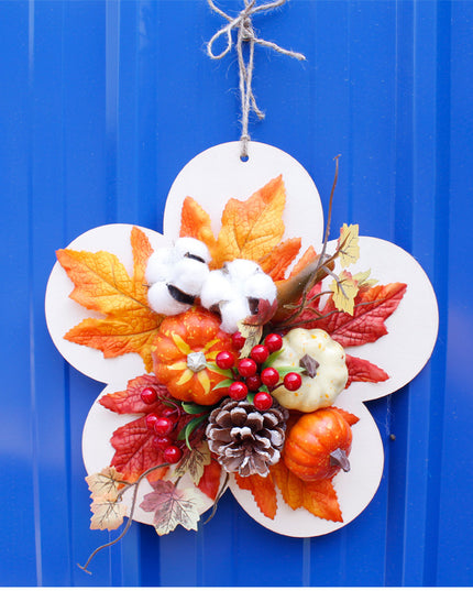Halloween Thanksgiving Autumn Frost Leaf Pumpkin Simulation Garland Props Home Decor