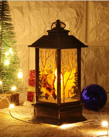Lantern Santa Claus Snowman Light Merry Christmas Home Decor