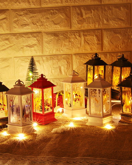 Lantern Santa Claus Snowman Light Merry Christmas Home Decor