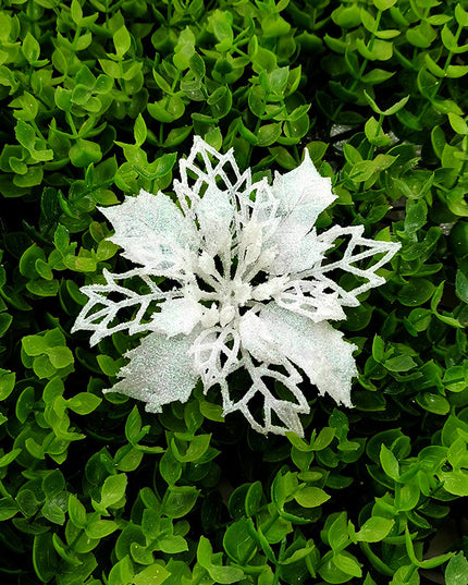 Glitter Artifical Christmas Flowers Christmas Tree Decorations