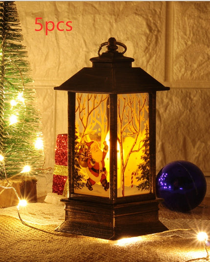 Lantern Santa Claus Snowman Light Merry Christmas Home Decor