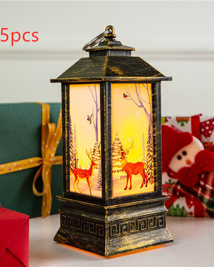 Lantern Santa Claus Snowman Light Merry Christmas Home Decor