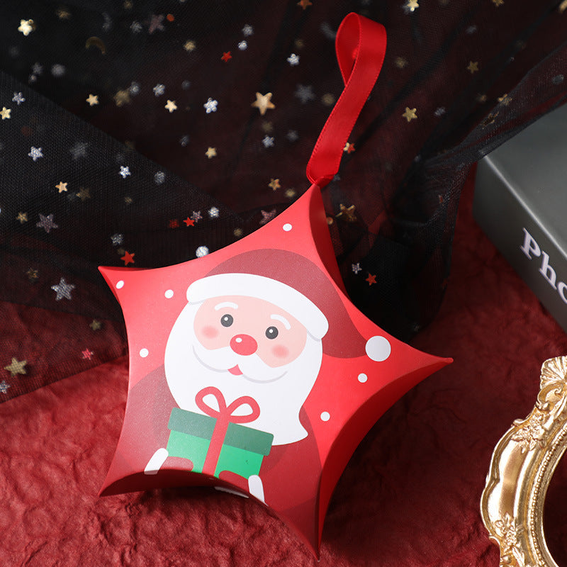 Christmas Gift Boxes Santa Claus Candy Box Star Shape Merry Christmas Boxes Kids Gifts
