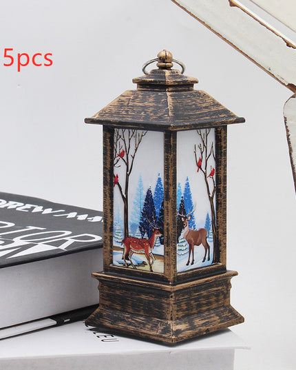 Lantern Santa Claus Snowman Light Merry Christmas Home Decor