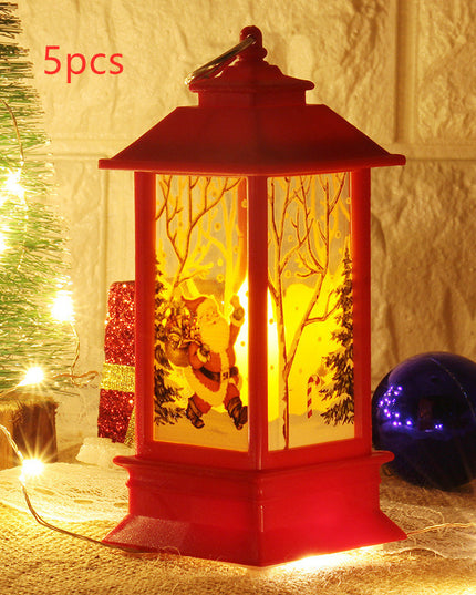 Lantern Santa Claus Snowman Light Merry Christmas Home Decor