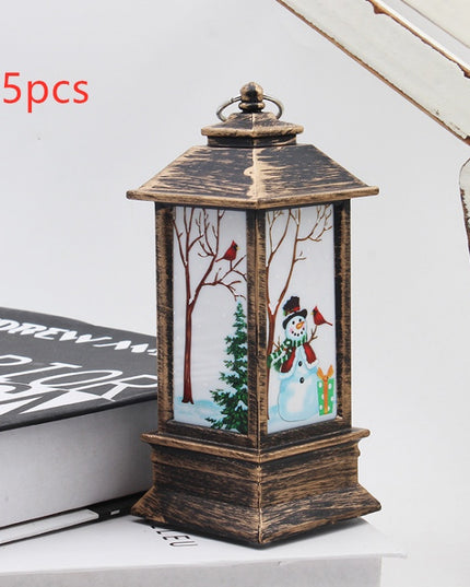 Lantern Santa Claus Snowman Light Merry Christmas Home Decor