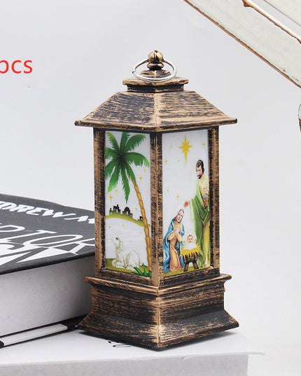 Lantern Santa Claus Snowman Light Merry Christmas Home Decor