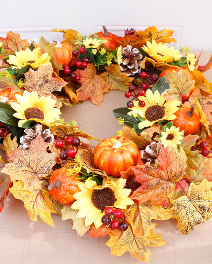 Halloween Thanksgiving Autumn Frost Leaf Pumpkin Simulation Garland Props Home Decor