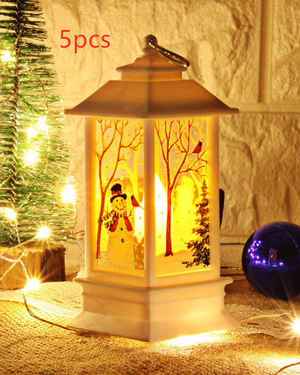 Lantern Santa Claus Snowman Light Merry Christmas Home Decor