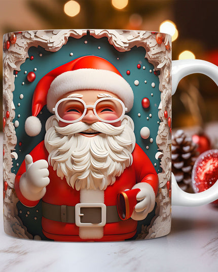 Christmas Theme Ceramic Mug 3D Santa Claus Coffee Cup Kitchen Gadgets