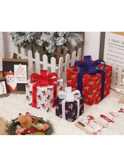 Christmas Light Box, LED Light Foldable Decoration Indoor And Outdoor, Christmas Light Box Gift Decoration Indoor And Outdoor Garden