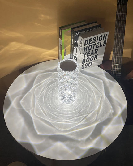 Romantic LED Rose Diamond Table Lamps For Bedroom Living Room Party Dinner Decor Creative Lights