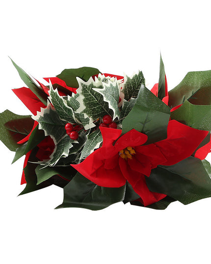 Led First Grade Christmas Lights With Red Flowers And Red Fruits For Home Decor