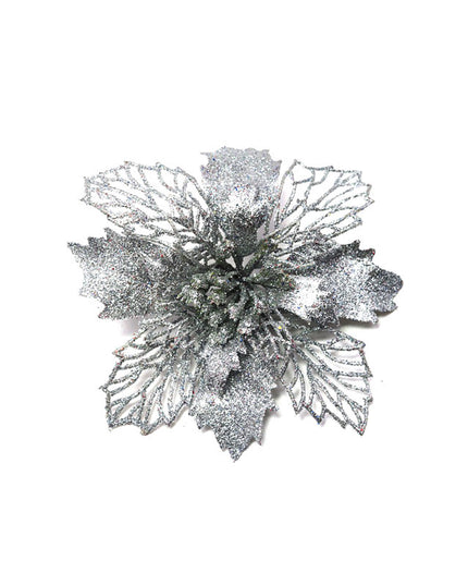Glitter Artifical Christmas Flowers Christmas Tree Decorations