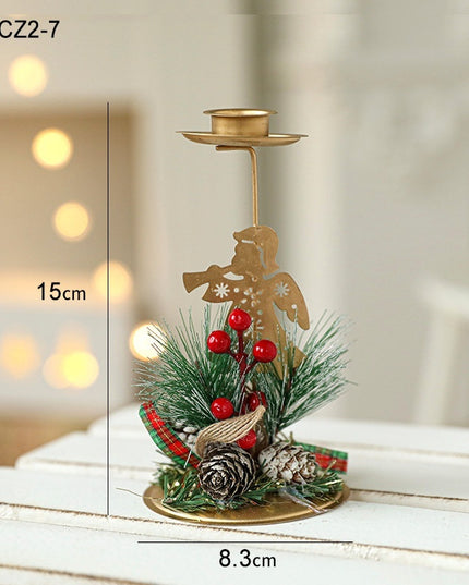 Christmas Candlestick Golden Iron Decoration