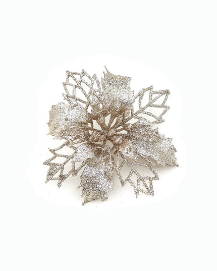 Glitter Artifical Christmas Flowers Christmas Tree Decorations