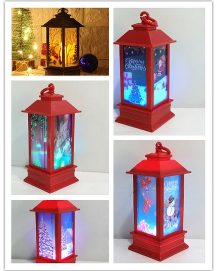 Lantern Santa Claus Snowman Light Merry Christmas Home Decor