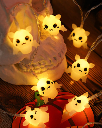 PVC Soft Material Halloween Lighting Chain Pumpkin Ghost Bat Modeling Lamp Indoor And Outdoor Home Decoration