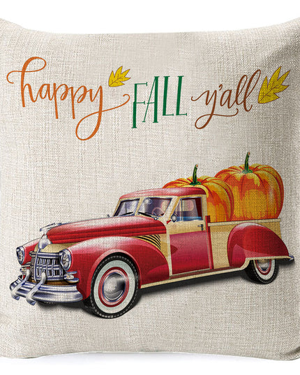 Thanksgiving pumpkin car sofa pillow