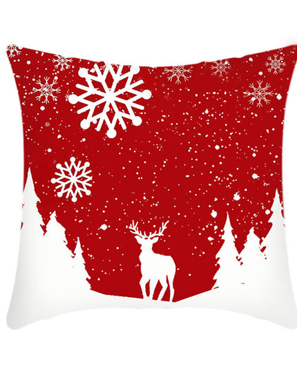Merry Christmas Cushion Cover 45cm Elk Santa Claus Short Plush Sofa Pillow Cover Home Decor Pillowcase Christmas Decoration