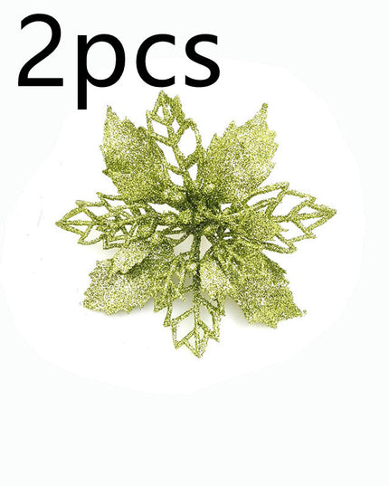 Glitter Artifical Christmas Flowers Christmas Tree Decorations