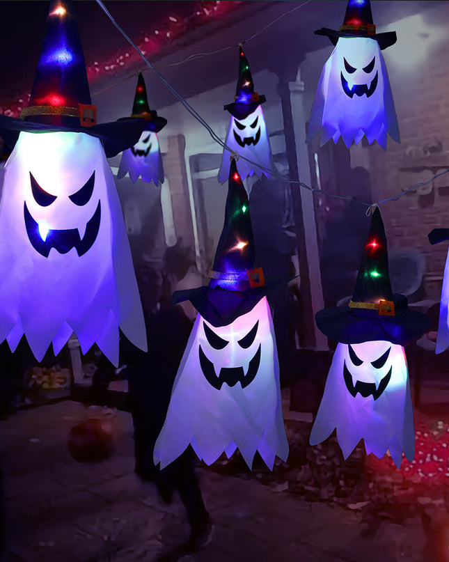 Halloween Holiday Decoration Lanterns Cloth Art Ghost Halloween String Lights