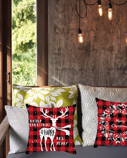 Merry Christmas Cushion Cover 45cm Elk Santa Claus Short Plush Sofa Pillow Cover Home Decor Pillowcase Christmas Decoration