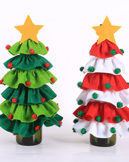 Wine Bottle Cover Christmas Decoration Ball Tree for Home Dinner Destop Decor Xmas Gift