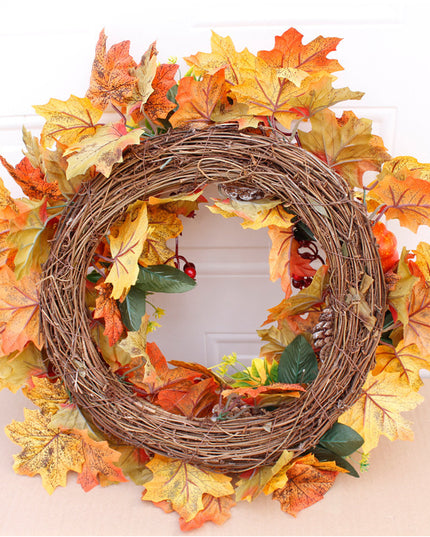 Halloween Thanksgiving Autumn Frost Leaf Pumpkin Simulation Garland Props Home Decor
