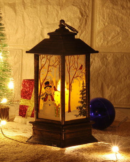 Lantern Santa Claus Snowman Light Merry Christmas Home Decor