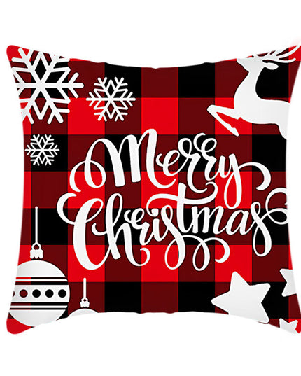 Merry Christmas Cushion Cover 45cm Elk Santa Claus Short Plush Sofa Pillow Cover Home Decor Pillowcase Christmas Decoration