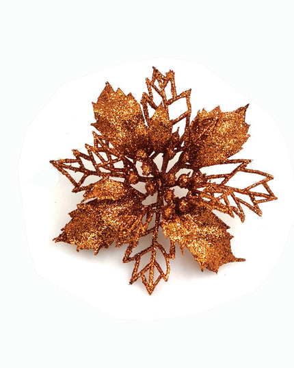 Glitter Artifical Christmas Flowers Christmas Tree Decorations