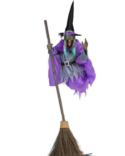 Halloween Flying Witch Decoration Halloween Ghost Outdoor Scary Animatronics Halloween Props With Scary Sound