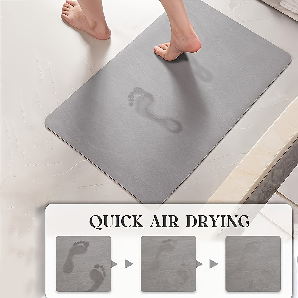 Quick-Dry Diatomite Bath Mat With Clover Design, Non-Slip Absorbent Bathroom Rug 50x80cm (USA ONLY)