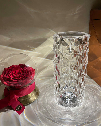 Romantic LED Rose Diamond Table Lamps For Bedroom Living Room Party Dinner Decor Creative Lights