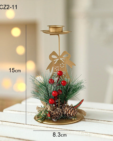 Christmas Candlestick Golden Iron Decoration