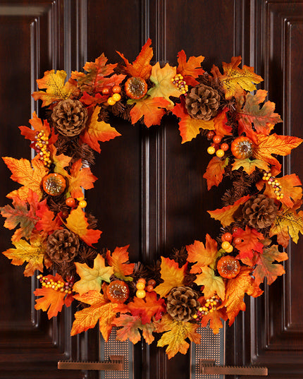 Halloween Thanksgiving Autumn Frost Leaf Pumpkin Simulation Garland Props Home Decor