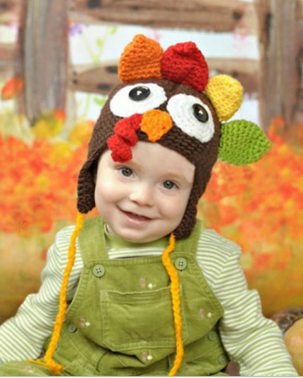 Thanksgiving hand-woven turkey hat