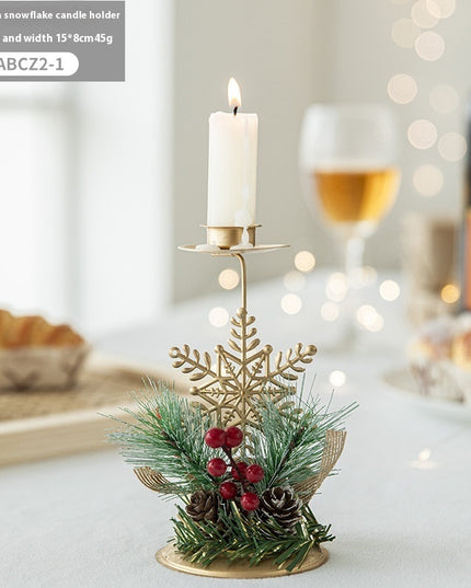 Christmas Candlestick Golden Iron Decoration