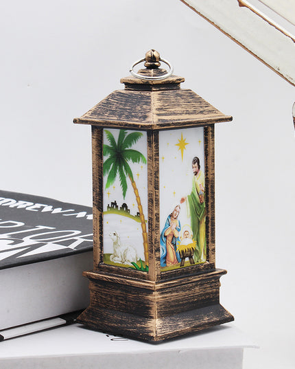 Lantern Santa Claus Snowman Light Merry Christmas Home Decor
